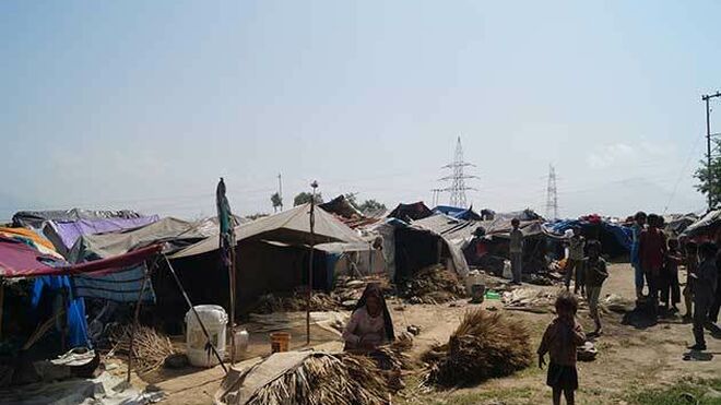 Campamento de dalits cristianos, en la India