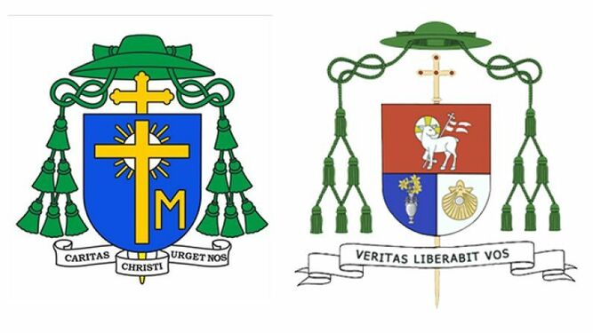 Escudos de los dos obispos auxiliares de Sevilla