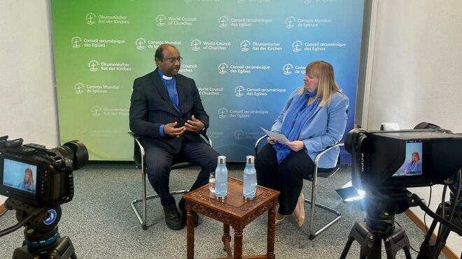 Jerry Pillay entrevistado en la sede del CMI en Ginebra (Suiza)