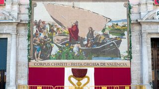 El tapiz floral del Corpus de Valencia homenajea el centenario de la muerte de Sorolla