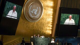 Francisco, en 2015, ante Naciones Unidas