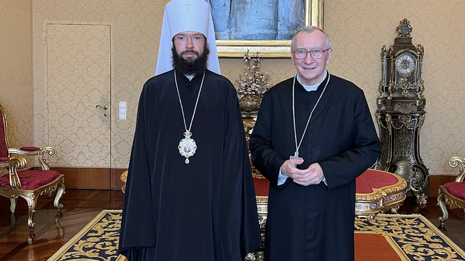 Parolin y el metropolita Antonio de Volokolamsk