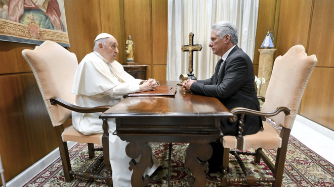 Francisco, con Díaz-Canel