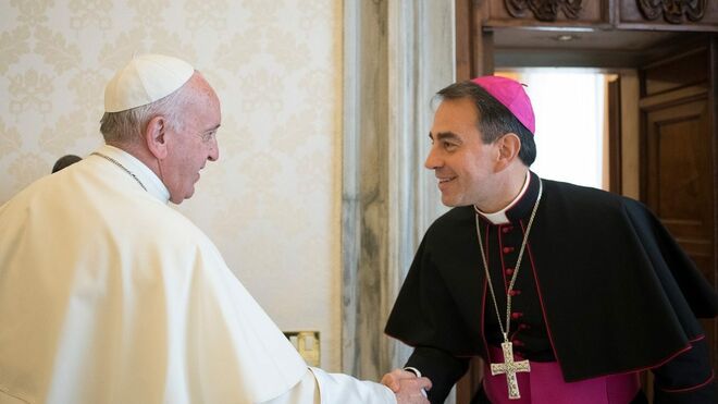 Francisco con Ettore Balestrero, observador permanente del Vaticano ante la ONU