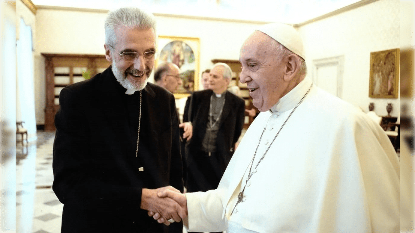 Mons. Luis Marín con el Papa Francisco