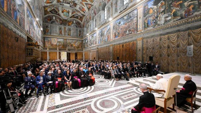 Audiencia a los artistas en la Capilla Sixtina