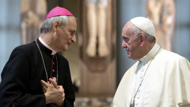Monseñor Zuppi y el papa Francisco