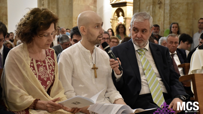 Pablo María De la Cruz en su profesión de votos perpetuos en la orden carmelita.