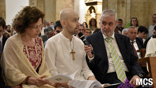 Pablo María De la Cruz en su profesión de votos perpetuos en la orden carmelita.