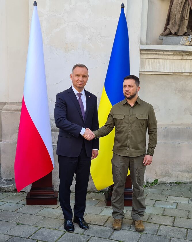 Los presidentes de Ucrania y Polonia