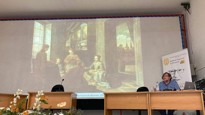 Leticia Sánchez, durante su ponencia en las jornadas de la Cátedra Juan de Dios Martín Velasco