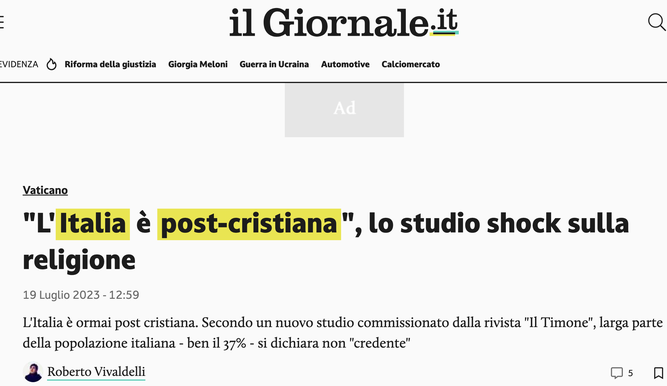 Italia postcristiana