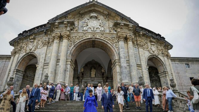 El lehendakari Iñigo Urkullu en la basílica de Loyola tras ma misa mayor en honor de San Ignacio