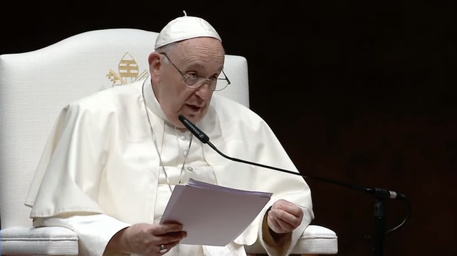 Francisco, durante su discurso a las autoridades de Portugal
