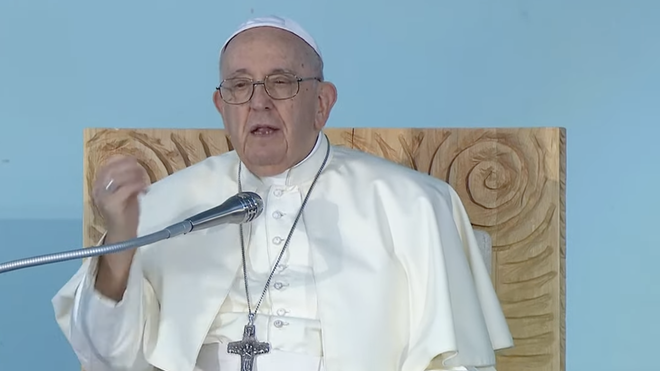 Francisco, durante su discurso, en el que continuamente interpeló a los jóvenes