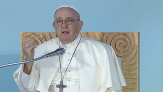 Francisco, durante su discurso, en el que continuamente interpeló a los jóvenes