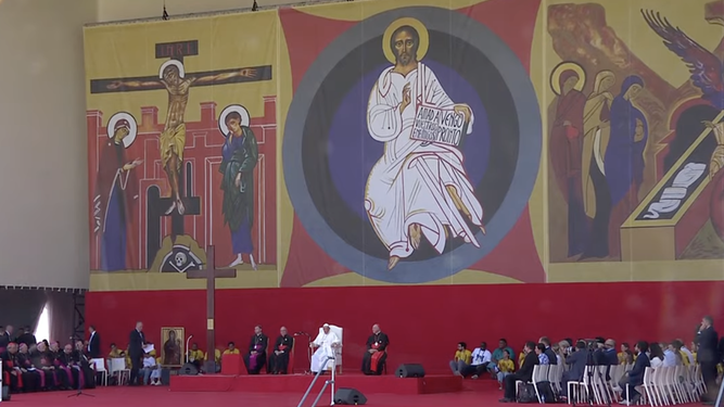 Ceremonia de agradecimiento del Papa a los voluntarios de la JMJ de Lisboa