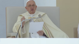 Francisco se dirige a los jóvenes durante la homilía