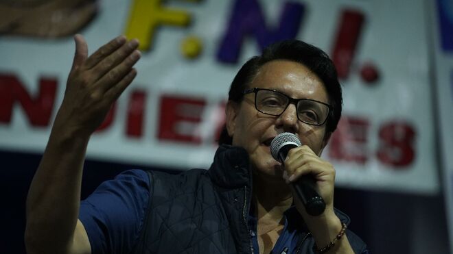 Fernando Villavicencio, minutos antes de ser asesinado