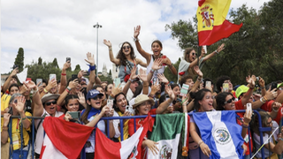 Banderas de España y Portugal en la JMJ