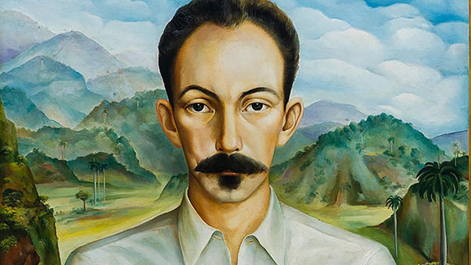 Detalle de un retrato de José Martí realizado por Jorge Arche. Museo Nacional de Bellas Artes de Cuba