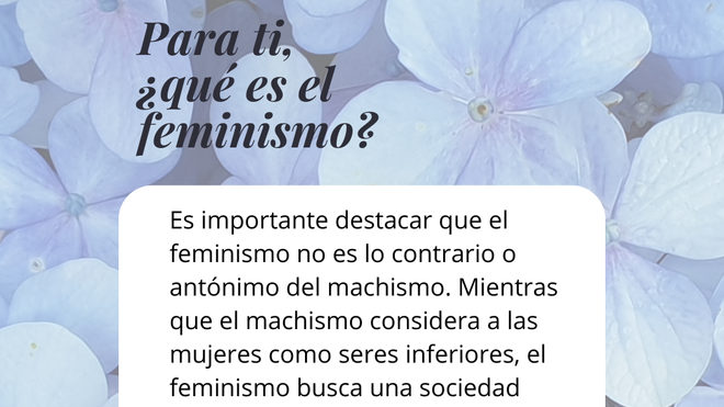 El feminismo no es lo contrario o antónimo del machismo
