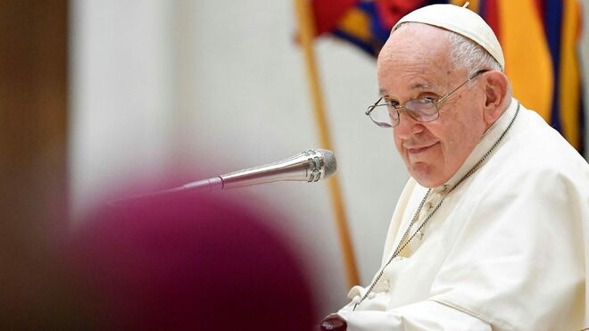 El Papa, durante la audiencia