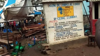 Templo religioso después del ataque