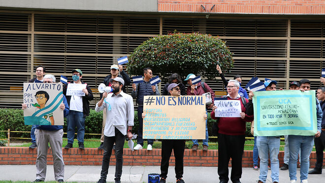 Protesta pacífica en Bogotá contra las medidas del gobierno nicaragüense