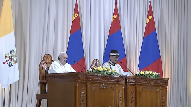 Encuentro entre el Papa y el presidente de Mongolia