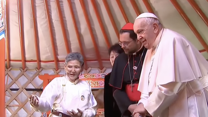 El Papa, en la ger anexa a la catedral