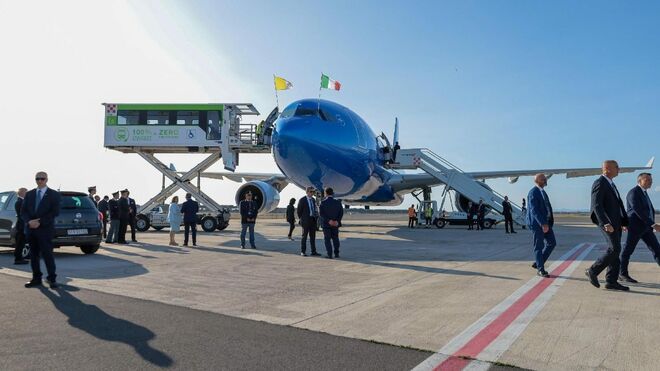 El vuelo papal, en Roma-Fiumicino