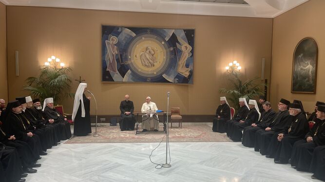 Encuentro del papa con los obispos greco-católicos de Ucrania