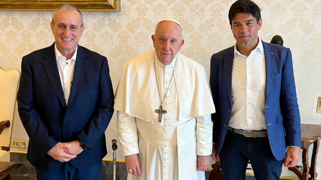 Francisco, con los representantes de USO