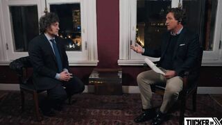 Milei, durante la entrevista