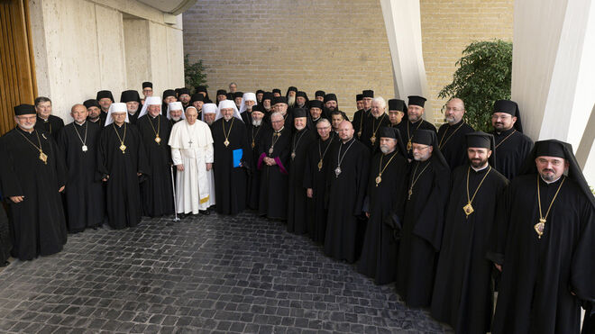El Papa, con los obispos ucranianos
