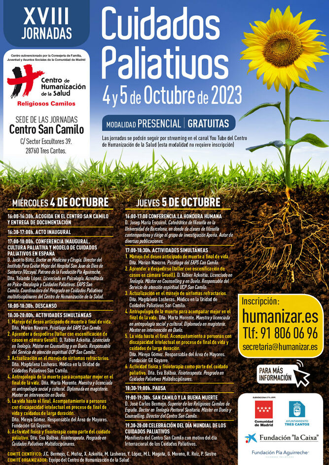 Cartel XVIII Jornadas Paliativos 2023