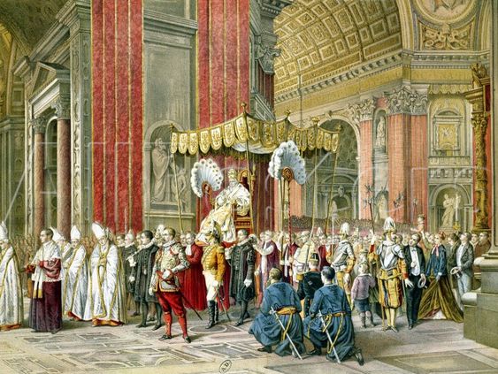 Pío IX entra en el Concilio Vaticano I para su inauguración