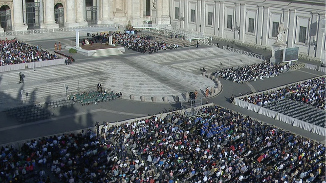 Vista de la plaza de San Pedro en la audiencia
