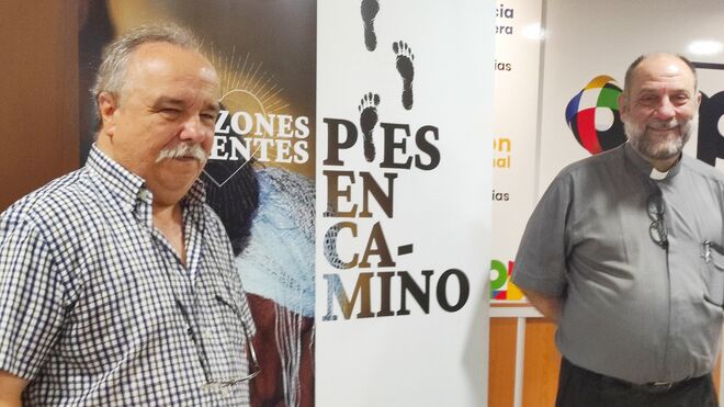 Calderón y Saturnino Pasero en la presentación del Domund 23