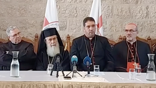 El arzobispo anglicano de Jerusalén, junto a los líderes cristianos de Tierra Santa