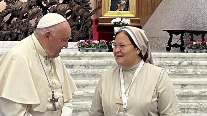 Xiskya Valladares, con el Papa Francisco