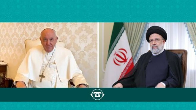 Imagen distribuida por la presidencia de Irán sobre la llamada al papa Francisco