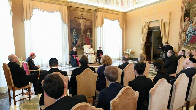 Francisco, durante su encuentro con los rabinos europeos