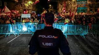 Manifestación contra la amnistía en al calle Ferraz. Madrid