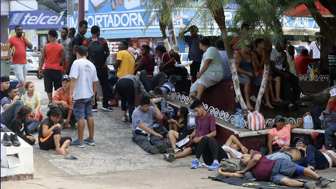 Migrantes centroamericanos en Tapachula