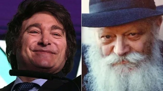 Milei y el rabino Lubavitch