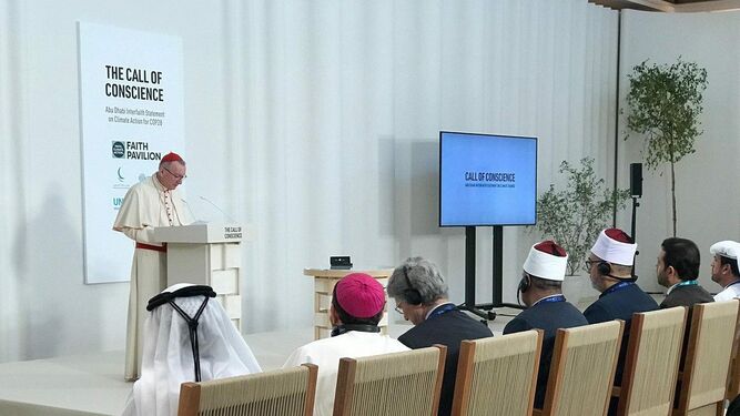 Parolín leyó el mensaje del Papa en la inauguración del 'Pabellón de la Fe'