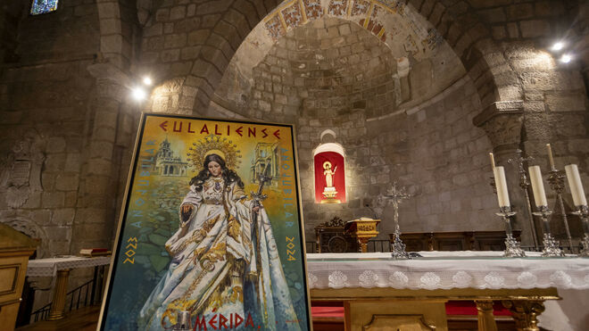 El cartel del Año Jubilar en la basílica de Santa Eulalia