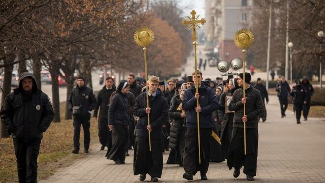 Peregrinación de sacerdotes y religiosos ucranianos en Zaporiyia